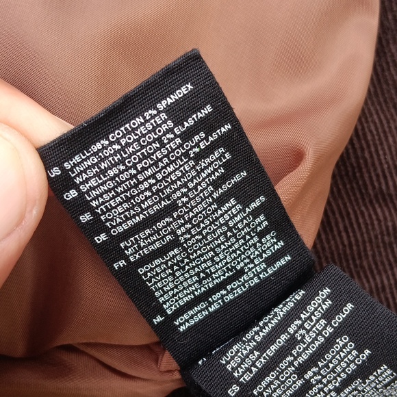 H&M (Hennes & Mauritz) LADIES 98% COTTON LUX COURDUROY (2) BUTTON JACKET - Picture 16 of 17